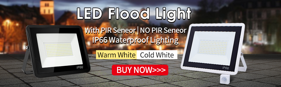 Outdoor PIR Motion Sensor Wall Lamp LED Floodlight Balck 50W 100W 30W 20W 10W IP66 220V Foco LED Hanging Exterior Garden light