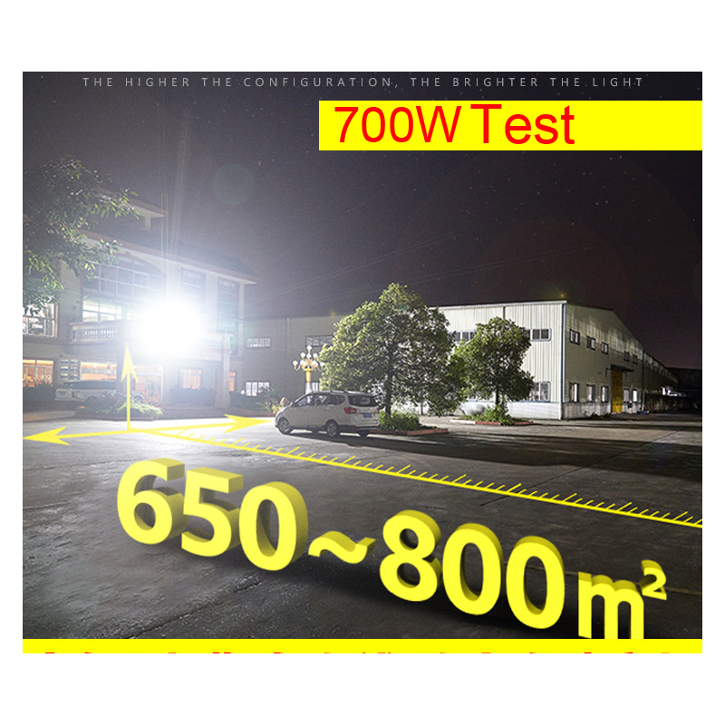 100-500W LED Solar Solar Lamp Super Bright Lighting Gig Capacity Battery Lens Spotlight Wireless Outdoor Waterproof