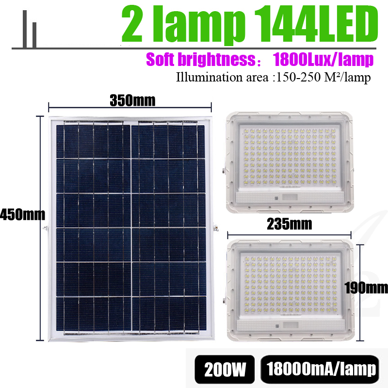 LED Street Spotlight Road Solar Floodlight Super Bright Doorway Garden Courtyard Wireless Outdoor Waterproof