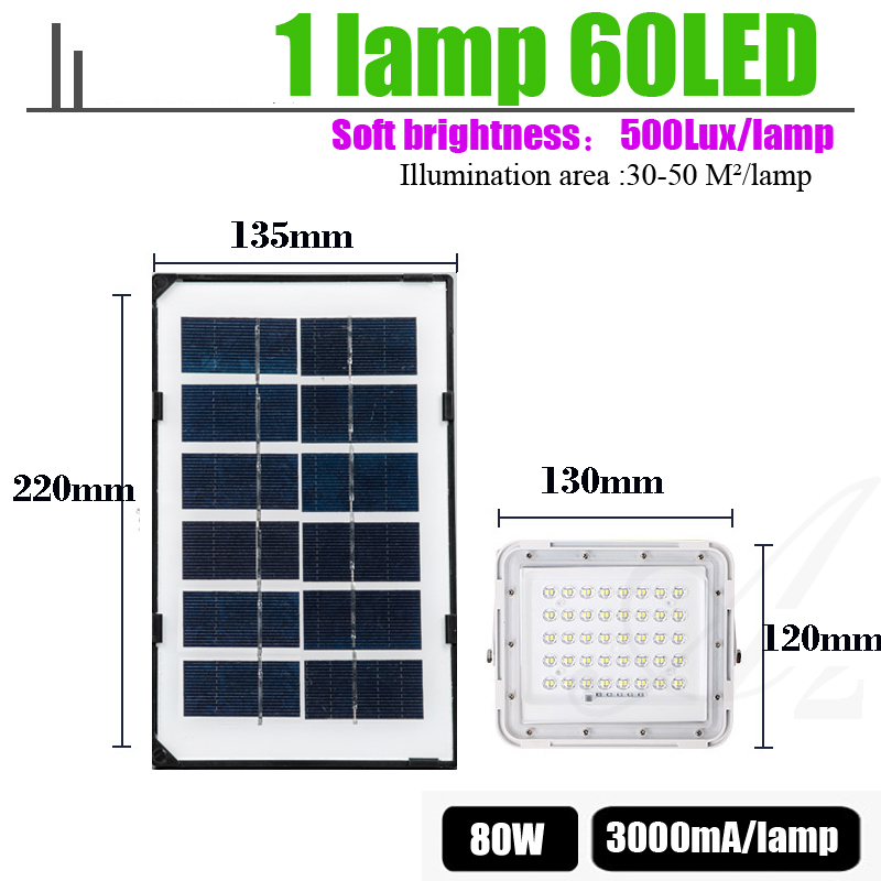 LED Street Spotlight Road Solar Floodlight Super Bright Doorway Garden Courtyard Wireless Outdoor Waterproof