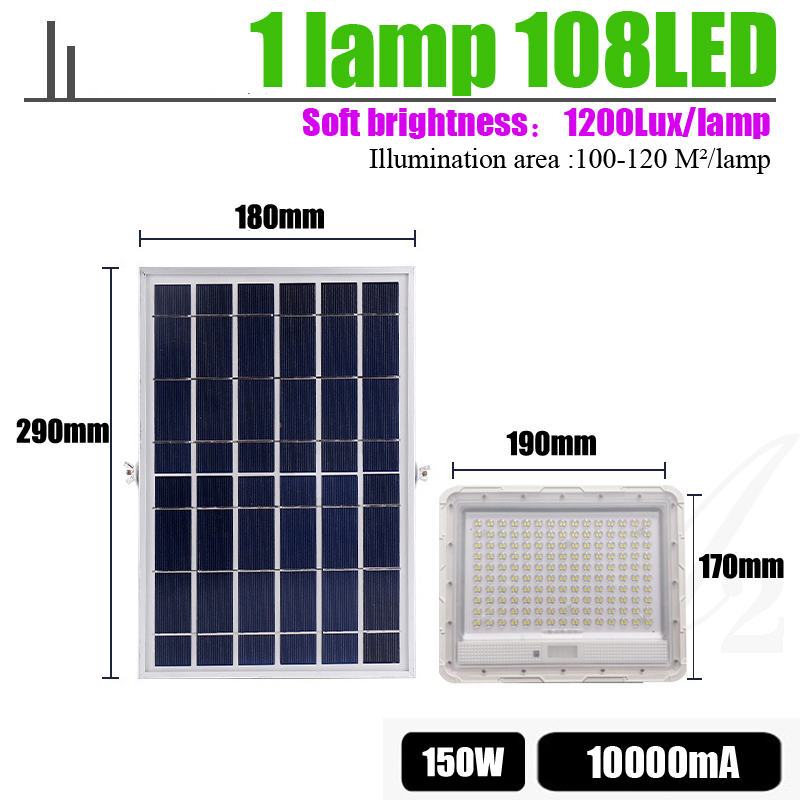 LED Street Spotlight Road Solar Floodlight Super Bright Doorway Garden Courtyard Wireless Outdoor Waterproof