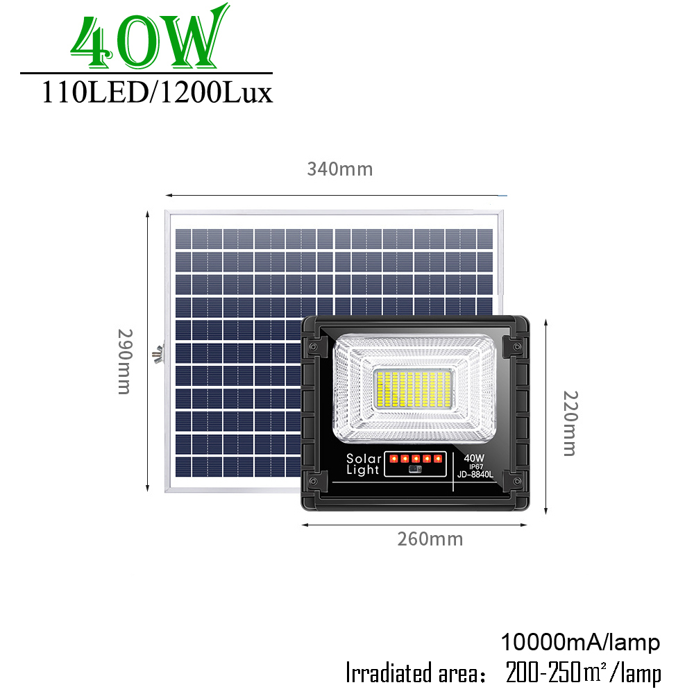 25-40W Solar street Lighting Last 18 hours Spotlight bigger LED solar lamp Super Bright large capacity battery Indicator