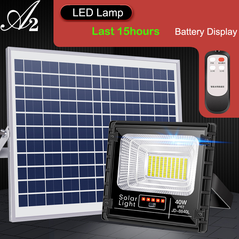 25-40W Solar street Lighting Last 18 hours Spotlight bigger LED solar lamp Super Bright large capacity battery Indicator