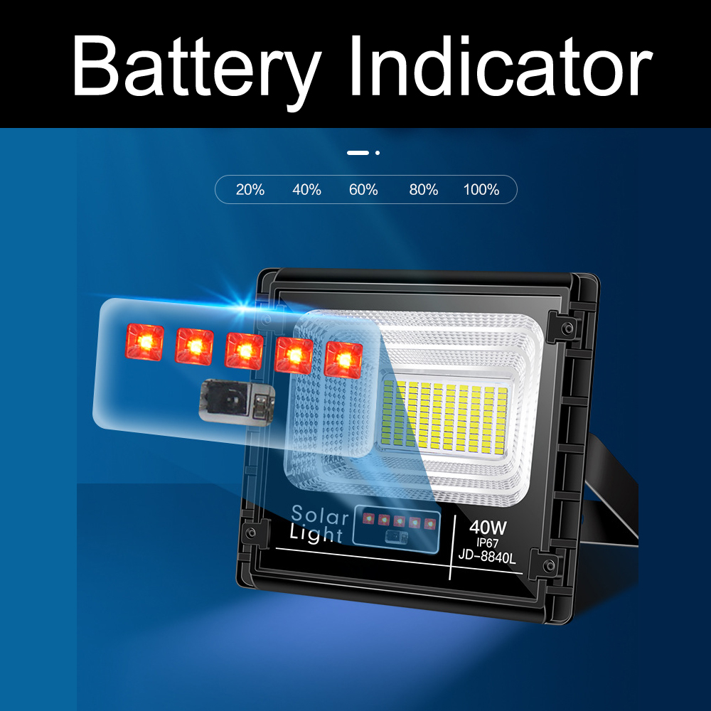 25-40W Solar street Lighting Last 18 hours Spotlight bigger LED solar lamp Super Bright large capacity battery Indicator