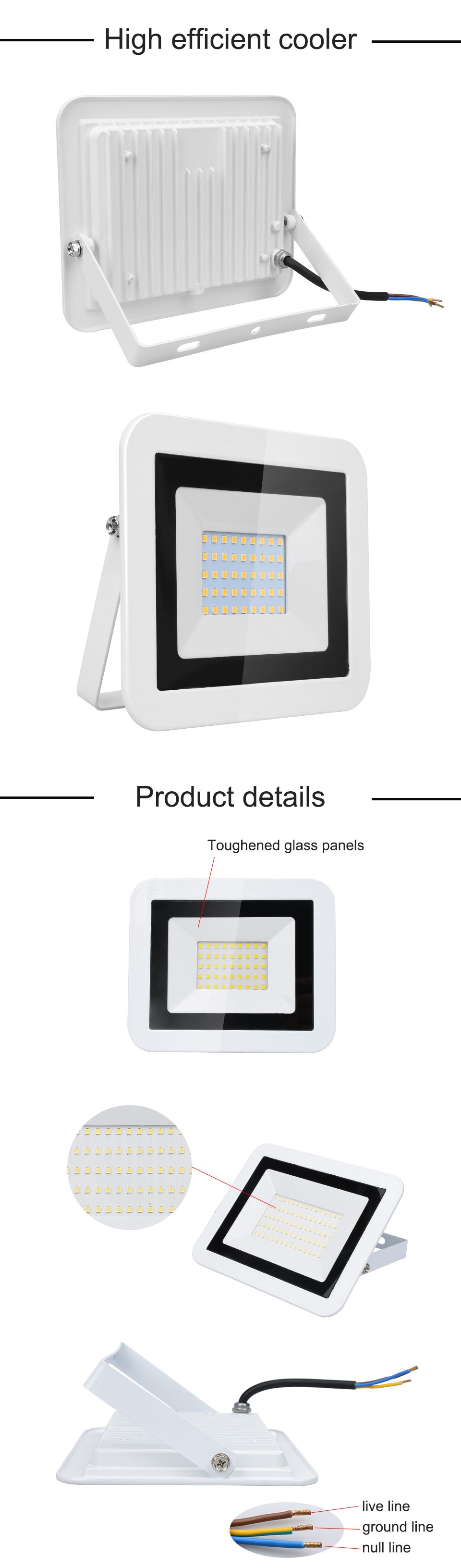 100W 50W 30W 10W 20W LED Flood Light Warm White/Cold White IP66 Waterproof 220V Garden Floodlight Outdoor Spotlight Wall Lamp