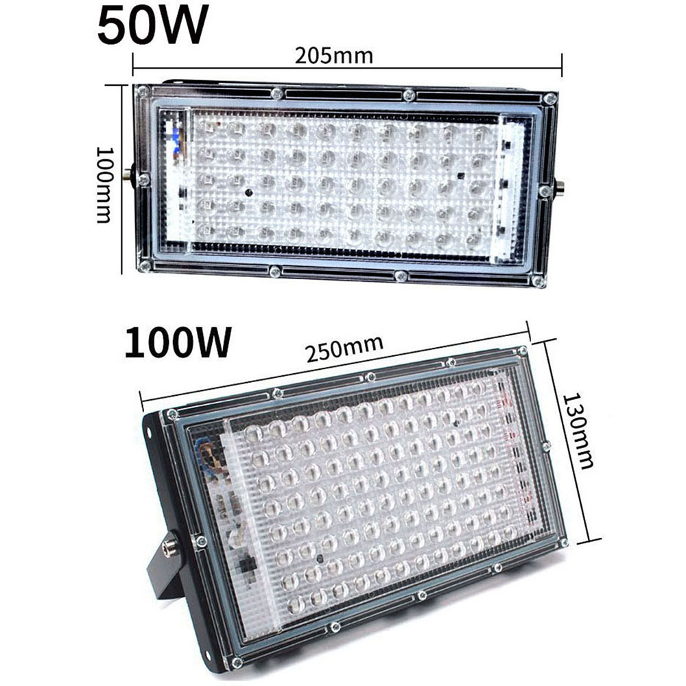 UV LED Floodlight 50W 100W Ultraviolet Light IP65 Waterproof 100-120V Fluorescent Lamp Black Light for Bar Xams Party Neon Glow