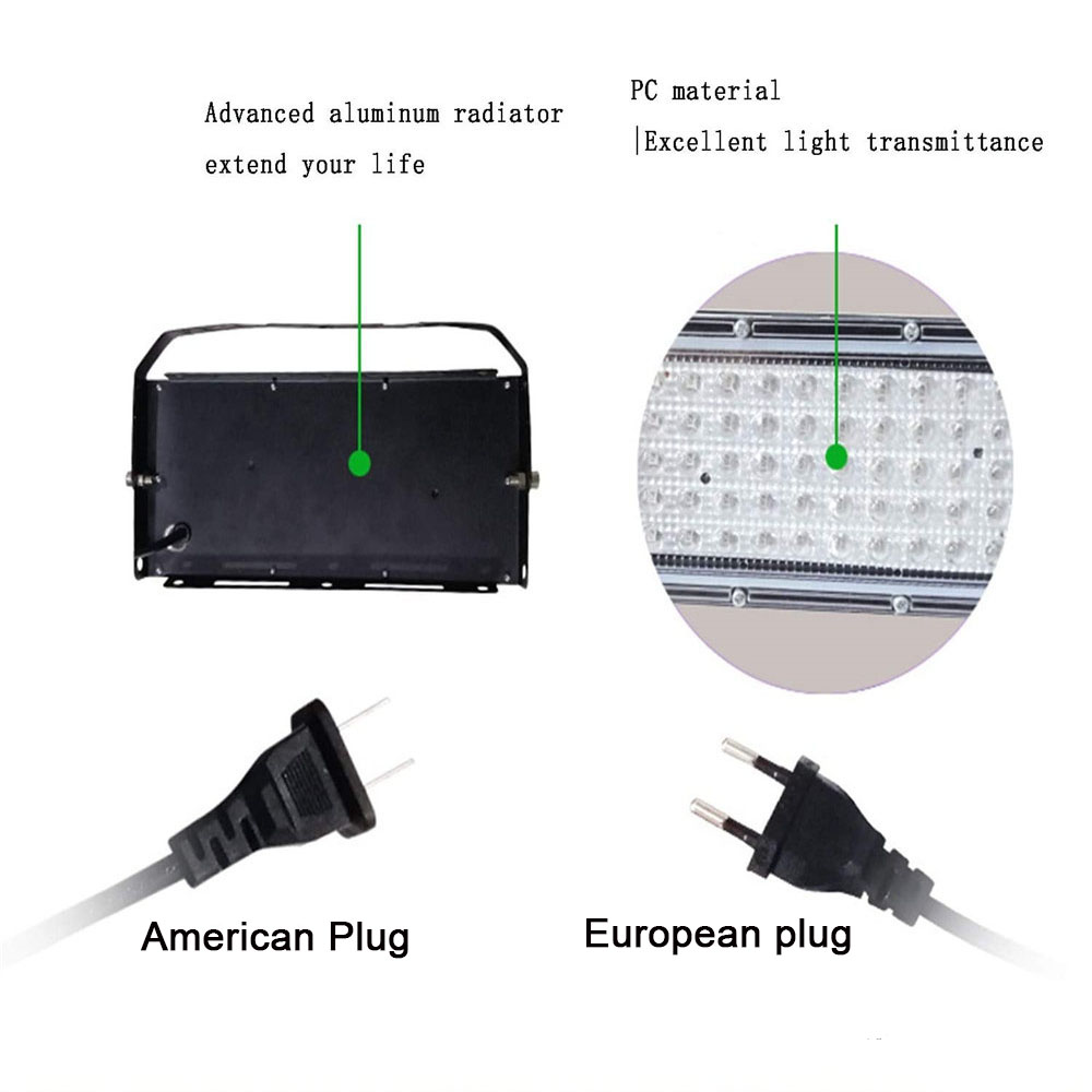 UV LED Floodlight 50W 100W Ultraviolet Light IP65 Waterproof 100-120V Fluorescent Lamp Black Light for Bar Xams Party Neon Glow