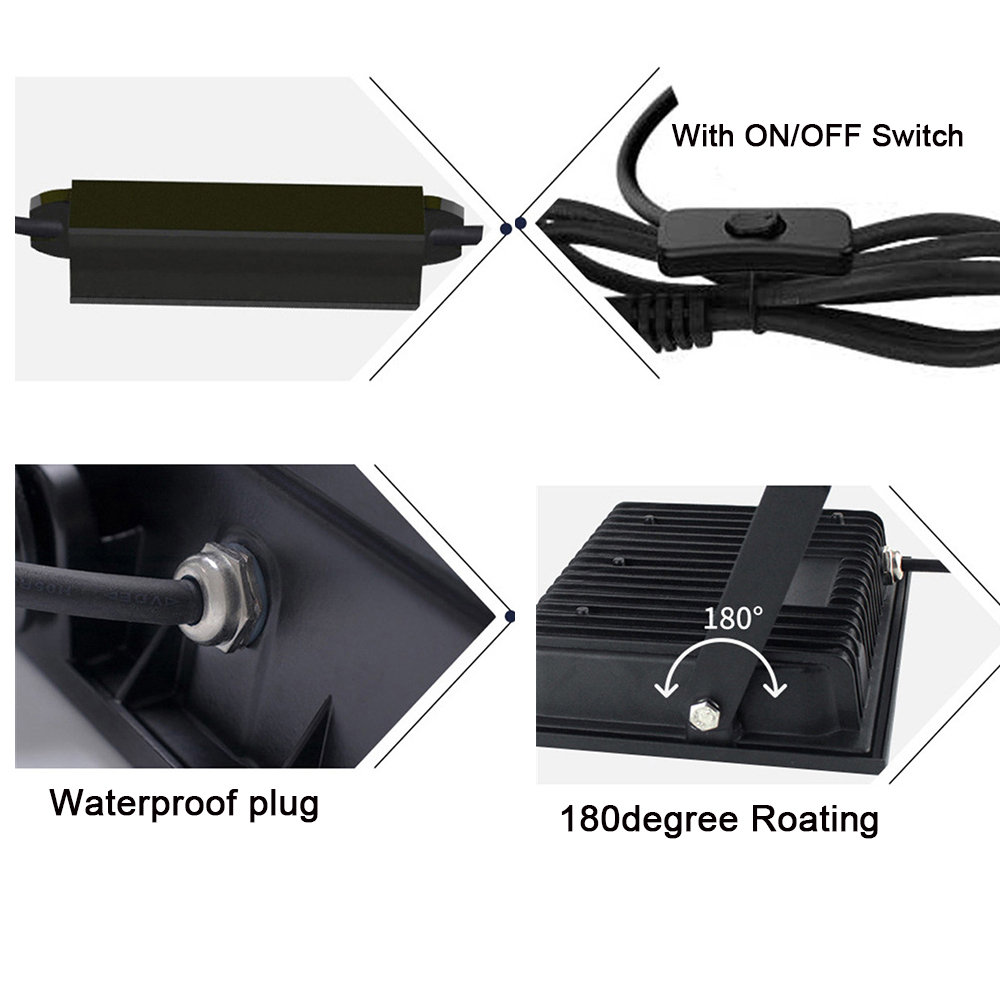 30W 60W 100W LED UV Flood Light AC85-265V IP66 Waterproof Stage Spotlight UV Black Light with on/off switch Disco Party Lighting