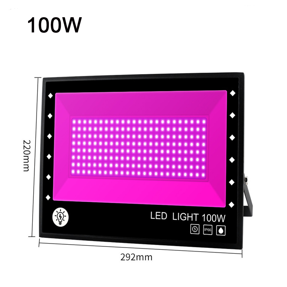 30W 60W 100W LED UV Flood Light AC85-265V IP66 Waterproof Stage Spotlight UV Black Light with on/off switch Disco Party Lighting
