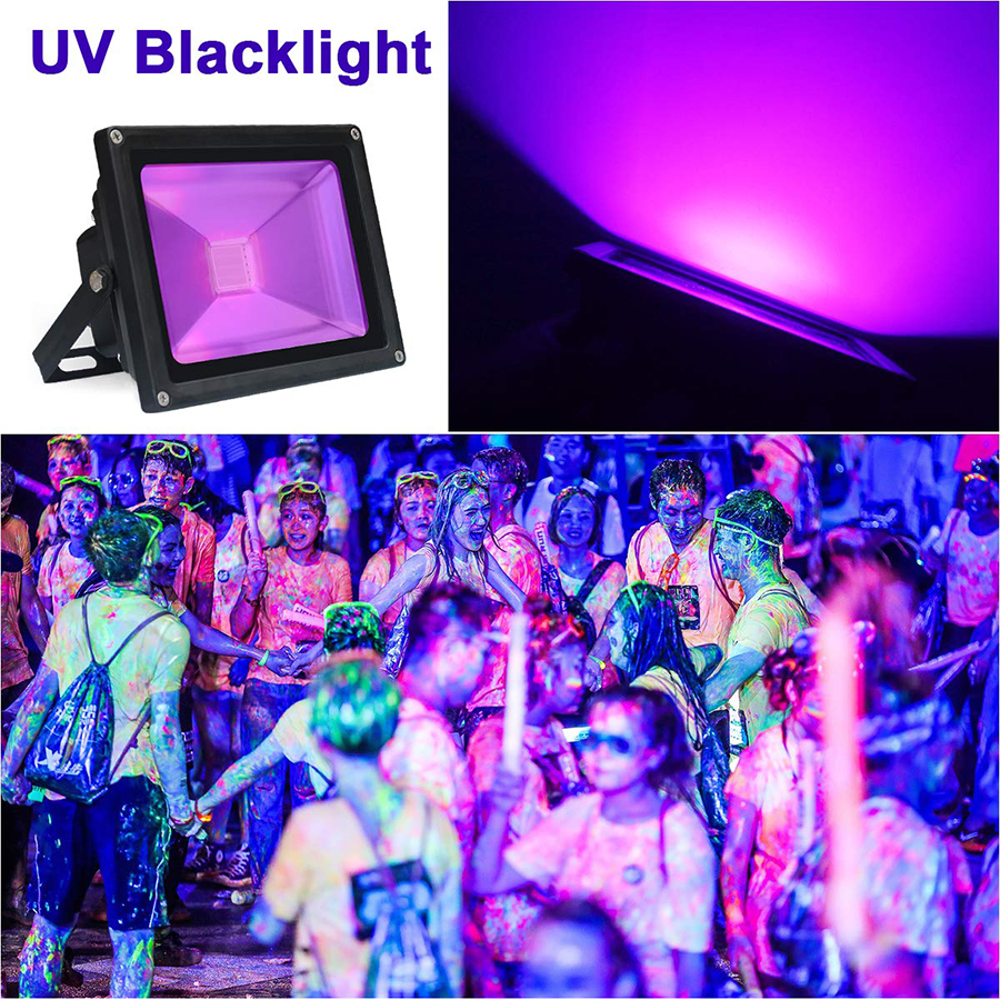 UV LED Floodlight 10W 20W 30W High Power Waterproof Ultra Violet Blacklight DJ Disco Stage Lamp for Christmas Halloween Party
