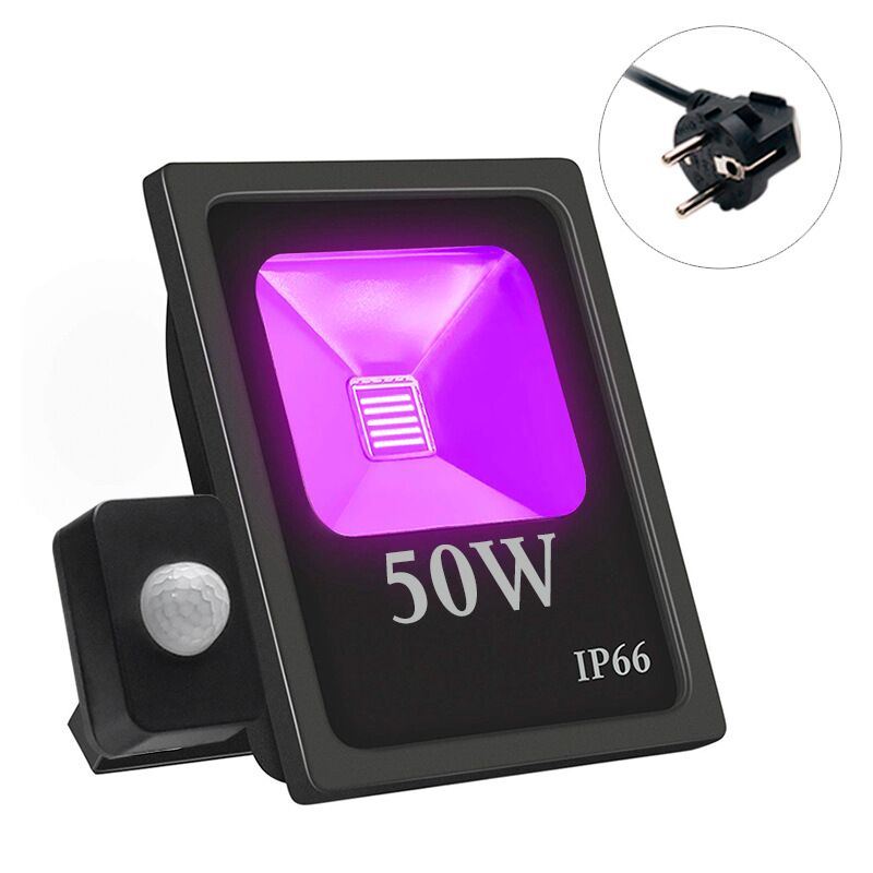 10W 20W 30W 50W UV LED Floodlight with PIR Motion Sensor Waterproof Ultra Violet Black Light Party Disco Neon Stage Lighting