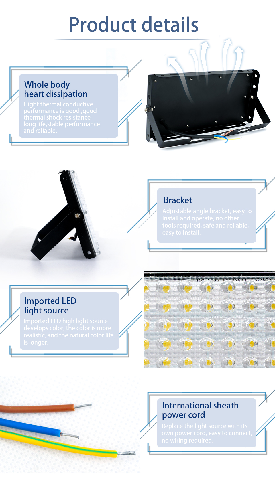 2pcs/lot Led Flood Light 50W FloodLight 220V LED street Lamp Waterproof Landscape Lighting IP65 Led Spotlight Outdoor Lighting