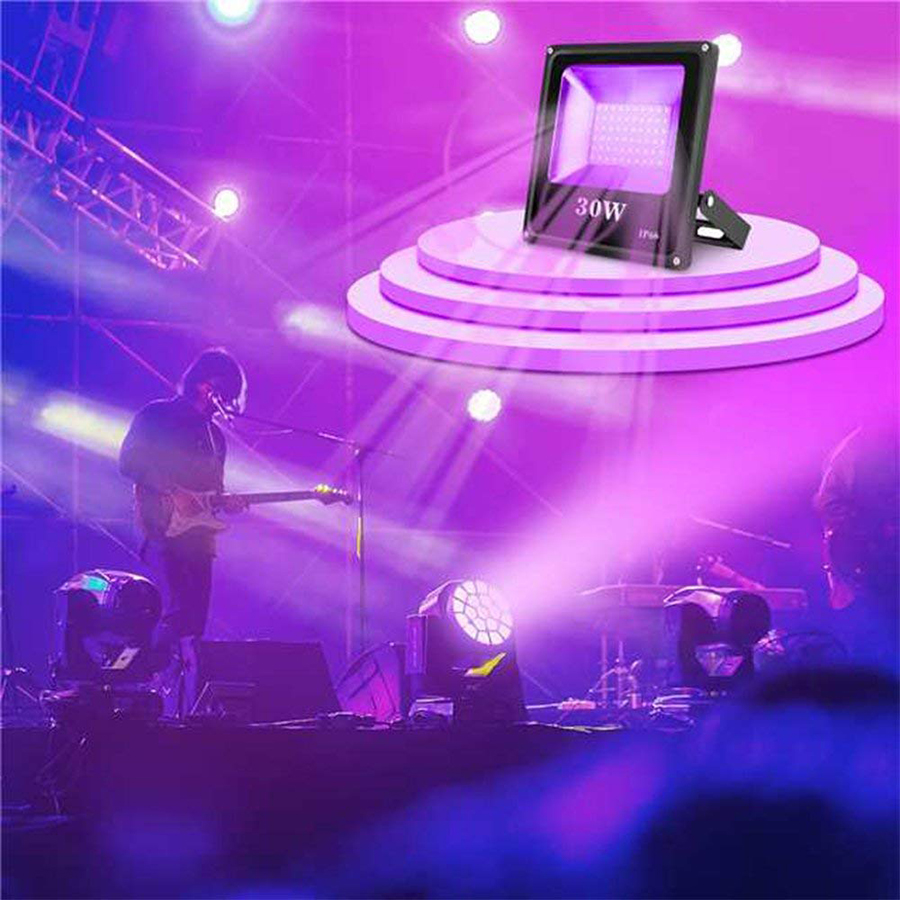 10W 20W 30W 50W UV LED Black Light Floodlight IP66 Waterproof Ultra-Viole Flood Light Stage Light for Halloween Party Curing