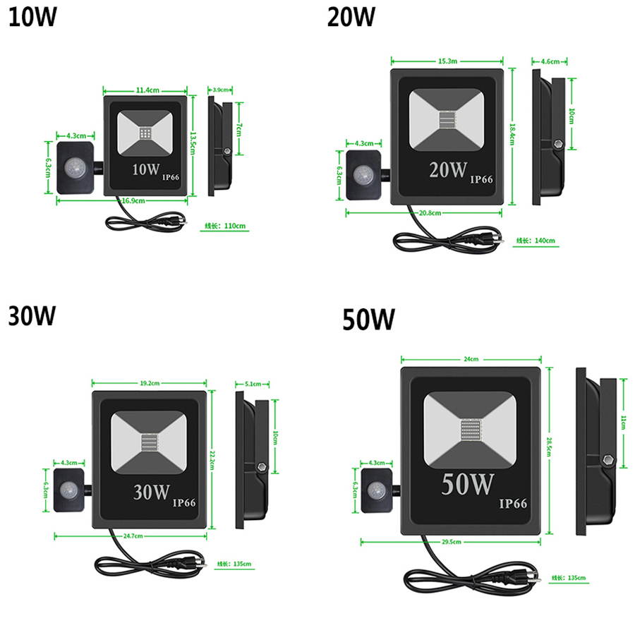 10W 20W 30W 50W UV LED Black Light Floodlight IP66 Waterproof Ultra-Viole Flood Light Stage Light for Halloween Party Curing