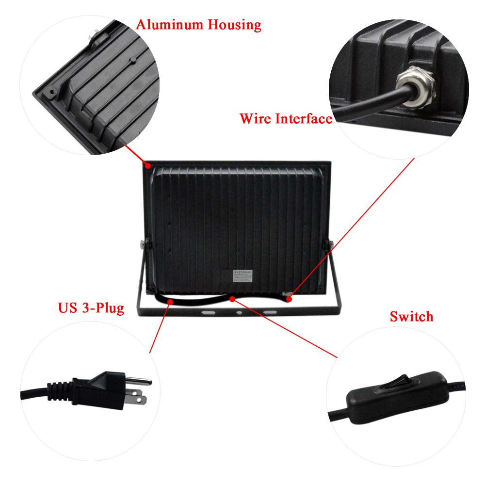 UV LED Black Light 30W 60W Ultraviolet LED Flood light Blacklight IP66 Waterproof Outdoor Stage Light for Bar Dance Party Xmas