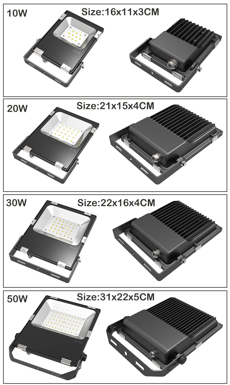Warm White cool white LED FloodLight 10W 30W 50W 100W Reflector LED Flood Light Waterproof IP65 Spotlight Wall Outdoor Lighting
