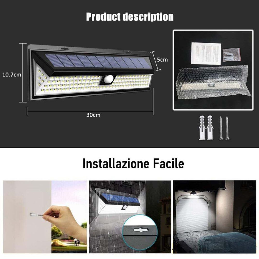 90 LED Solar Light Outdoor Solar Lamp Powered Sunlight PIR Motion Sensor Waterproof Street Lamp for Garden Decoration