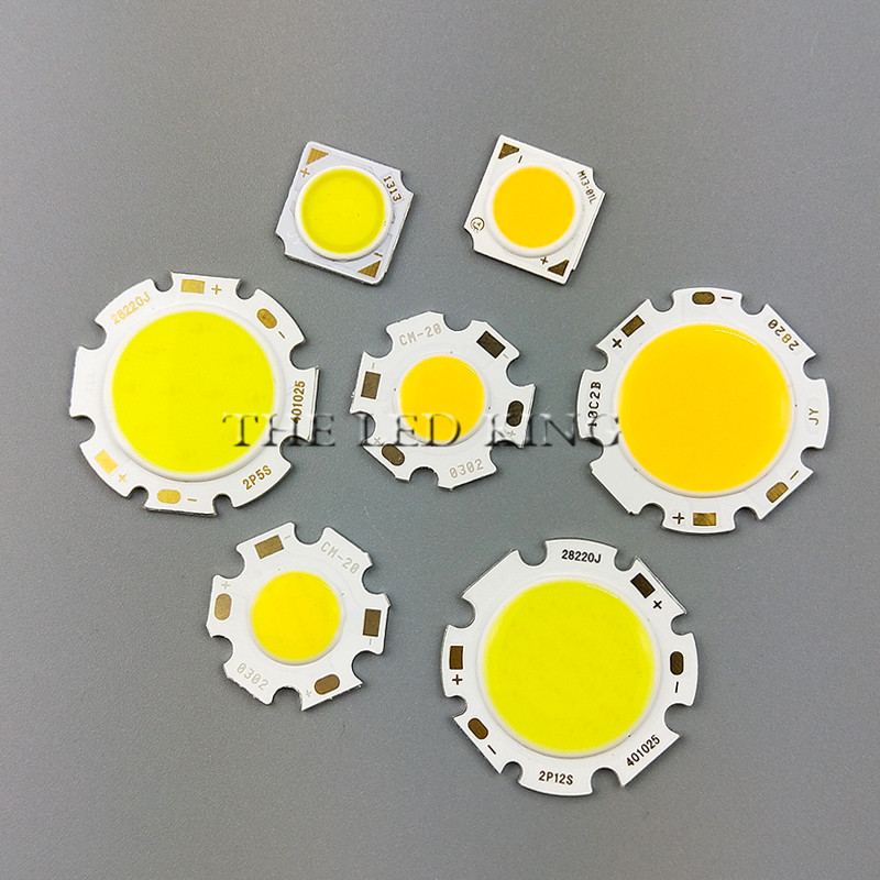 10pcs Round LED COB Chip 12mm Shinning Surface 9V 3W LED Beads for Spot light Downlights Cold White 6000K 11mm Dimate