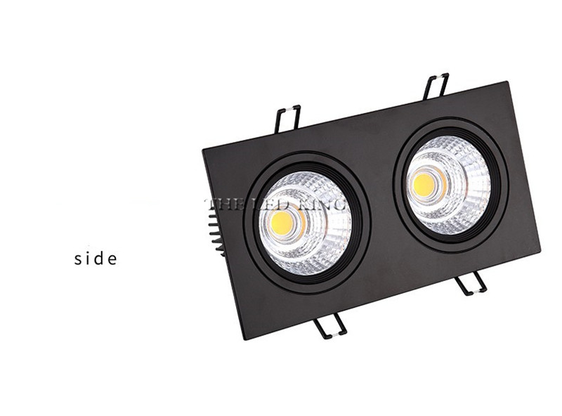 1pcs double square Dimmable Led downlight light COB Ceiling Spot Light 20W 30W LED ceiling recessed Lights Indoor Lighting