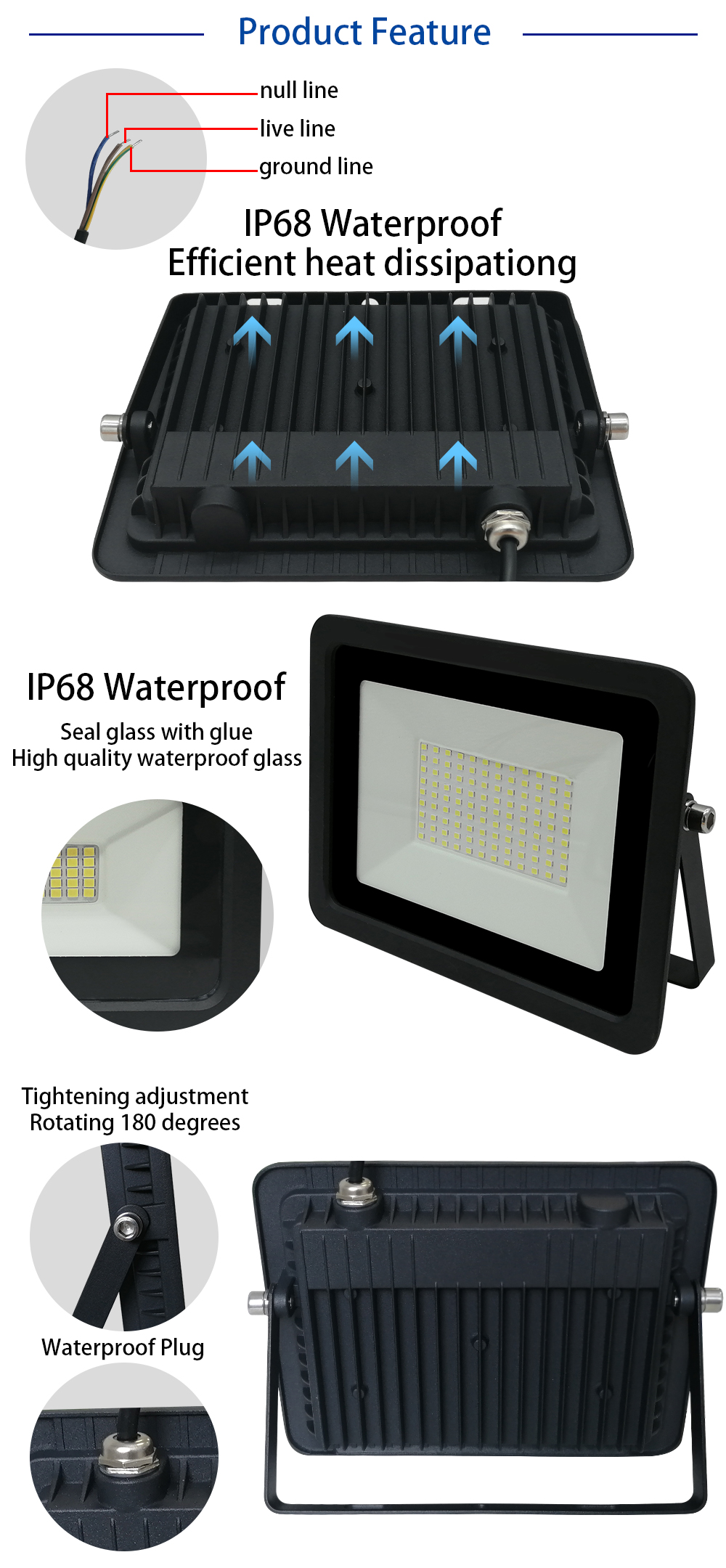 220V LED FloodLight 10W 30W 50W 100W Reflector LED Flood Light Waterproof IP65 Spotlight Wall Outdoor Lighting Warm Cold White