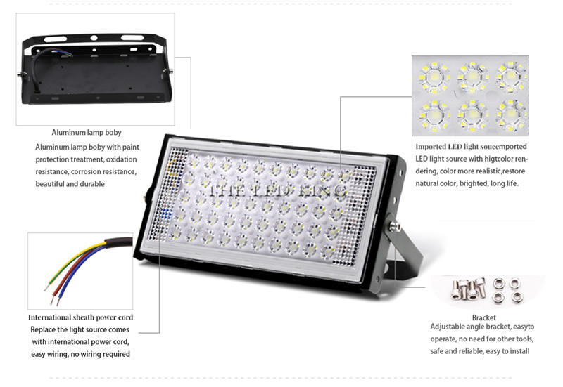 LED Flood Light 30W 50W 100W 150W 200W AC220V Waterproof IP66 Spotlight Outdoor Garden Lamp Led Floodlight Lighting