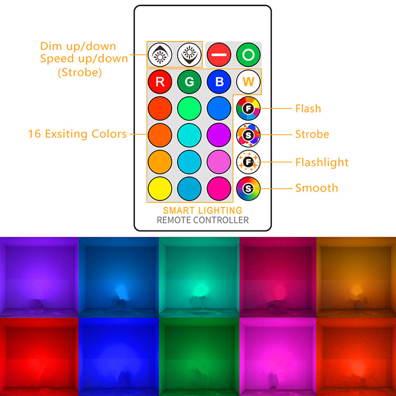 10W/30W/50W RGB LED Flood Light 16 Colors Waterproof LED Floodlight Outdoor Spotlight Flashlight with Remote Party Neon Light