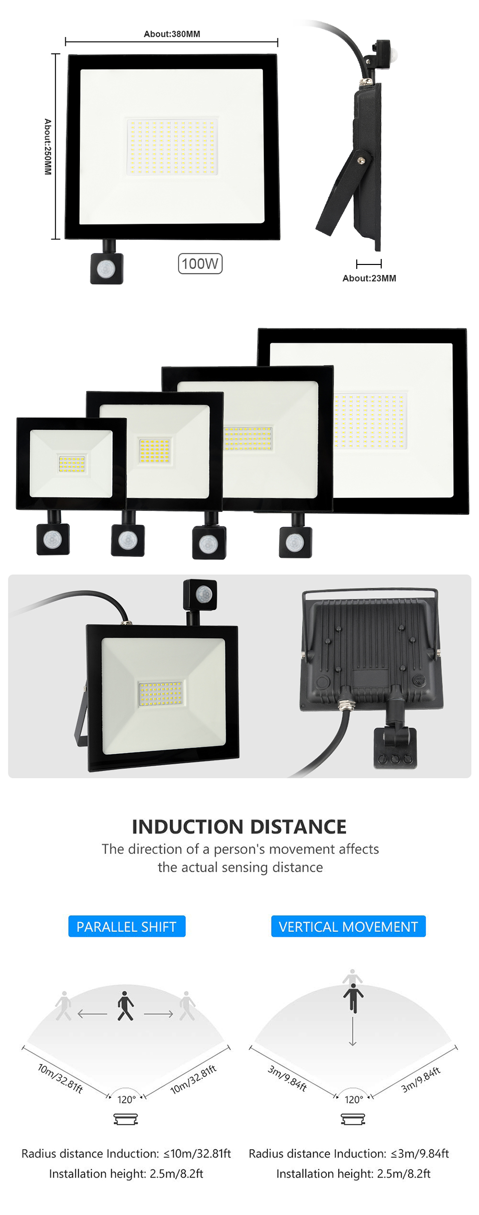 100W Led Flood Light AC 220V 230V 110V Outdoor Floodlight Spotlight IP65 Waterproof LED Street Lamp Landscape Lighting