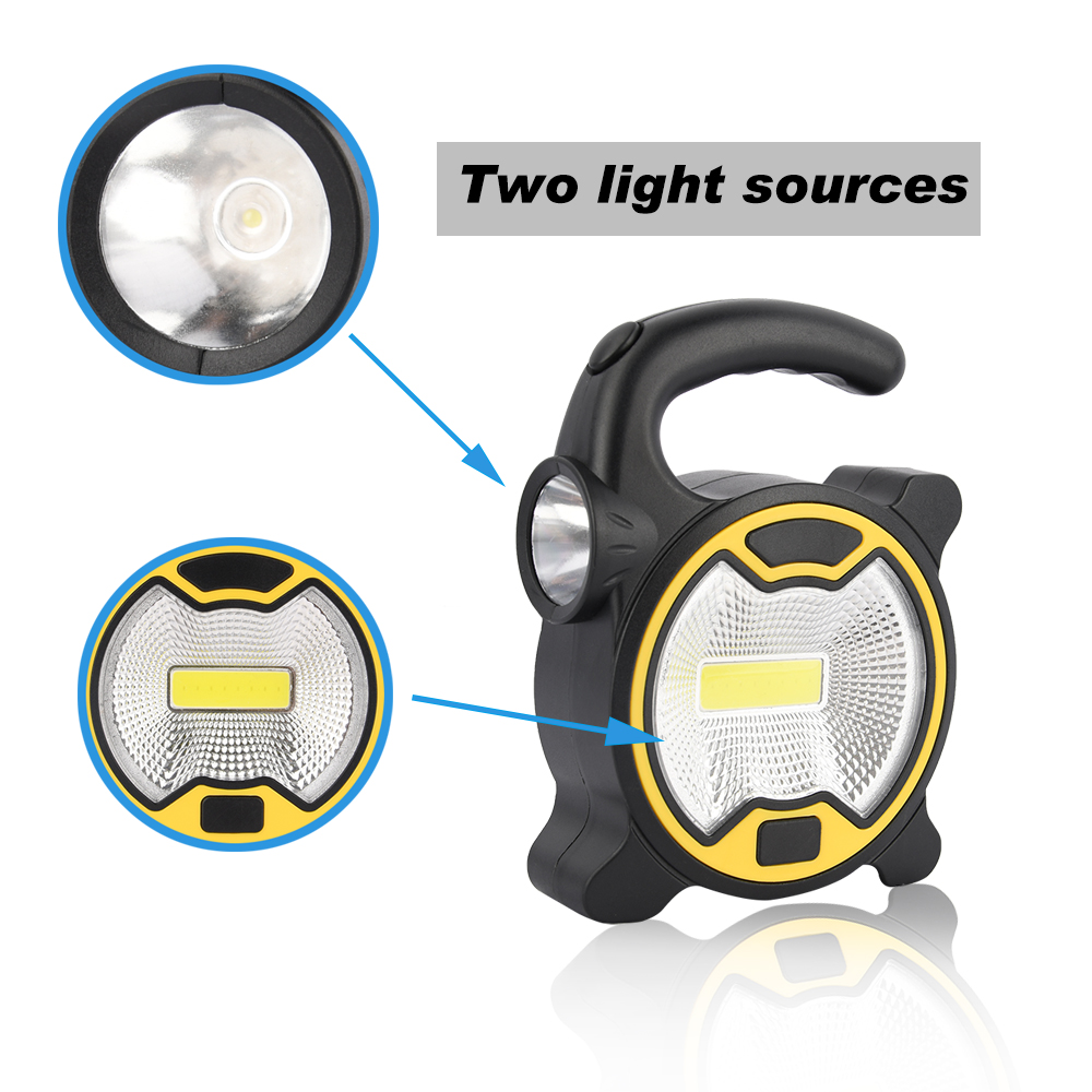 Portable LED Floodlight 10W COB LED Outdoor Garden Work Battery Powered Spot Lamp Tent Light Floodlight for Camping Light