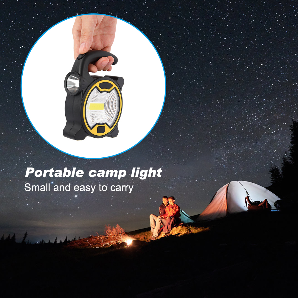 Portable LED Floodlight 10W COB LED Outdoor Garden Work Battery Powered Spot Lamp Tent Light Floodlight for Camping Light