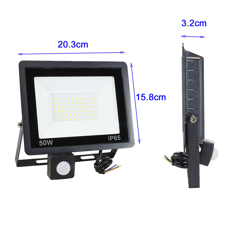 10W 20W 30W 50W 100W LED Floodlight 220V 240V Waterproof PIR Motion Sensor Floodlight Outdoor Wall Lamp Flood Light Spotlight