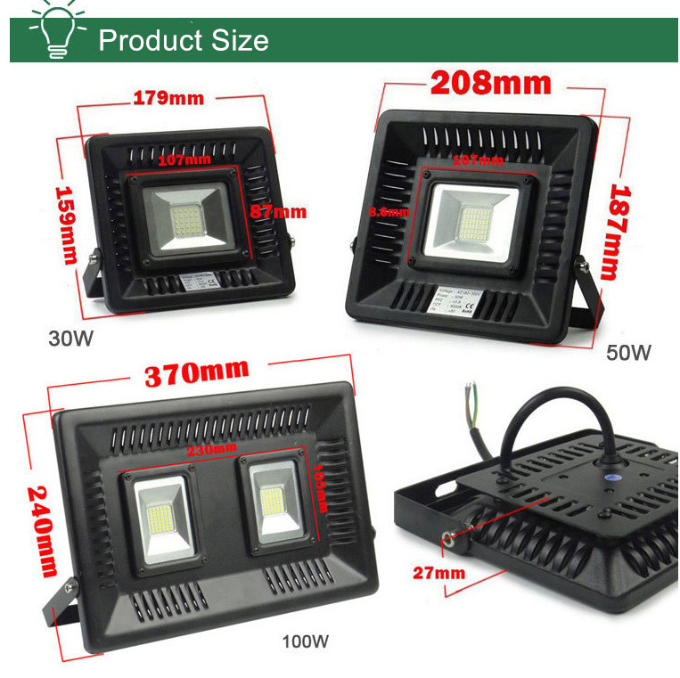 Ultra Thin 50W LED Flood Light Floodlight Waterproof Outdoor Lighting Lamp Garden Spot Light Refletor Warm/Cold White 220V