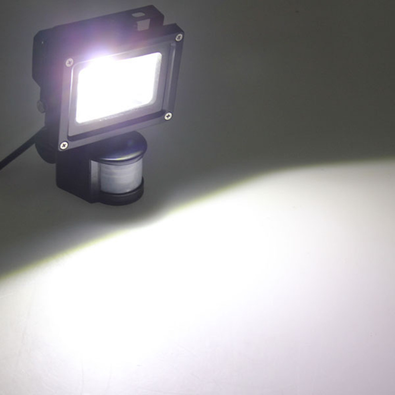 Outdoor Lighting Floodlights 10W White 1000LM PIR Motion Sensor Security LED Flood Light 85-265V
