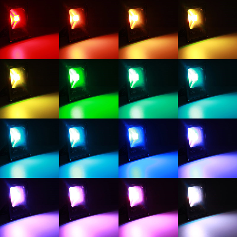 6pcs Led Street Floodlight RGB 10W 20W 30W 50W Outdoor Led Spotlight Waterproof Light IP65 AC85-265V Led flood Light Led Lamp