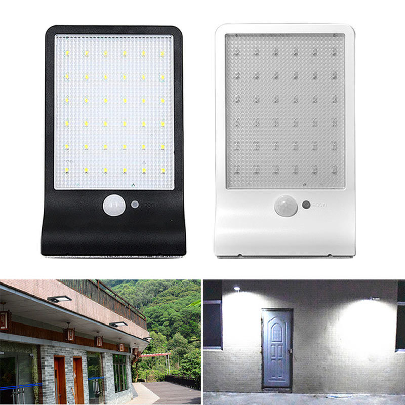 4pcs Solar Power 450LM 36 LED PIR Motion Sensor Lamps Outdoor Street Waterproof Wall Lights Garden Security Lamp with pole