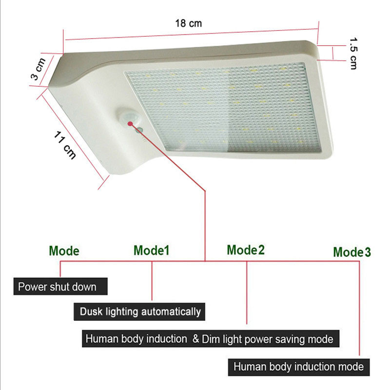 4pcs Solar Power 450LM 36 LED PIR Motion Sensor Lamps Outdoor Street Waterproof Wall Lights Garden Security Lamp with pole