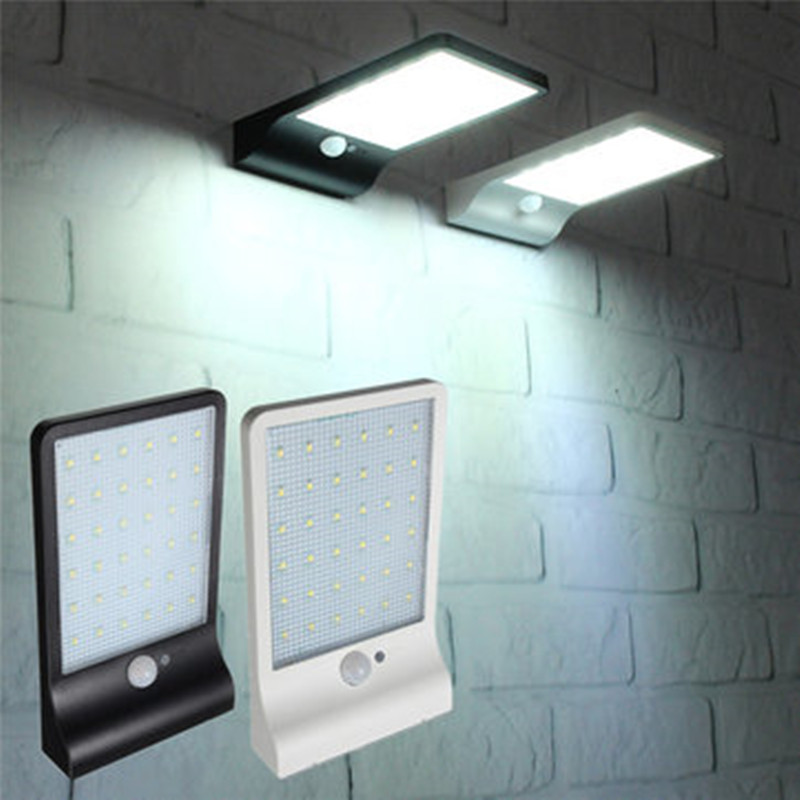 4pcs Solar Power 450LM 36 LED PIR Motion Sensor Lamps Outdoor Street Waterproof Wall Lights Garden Security Lamp with pole