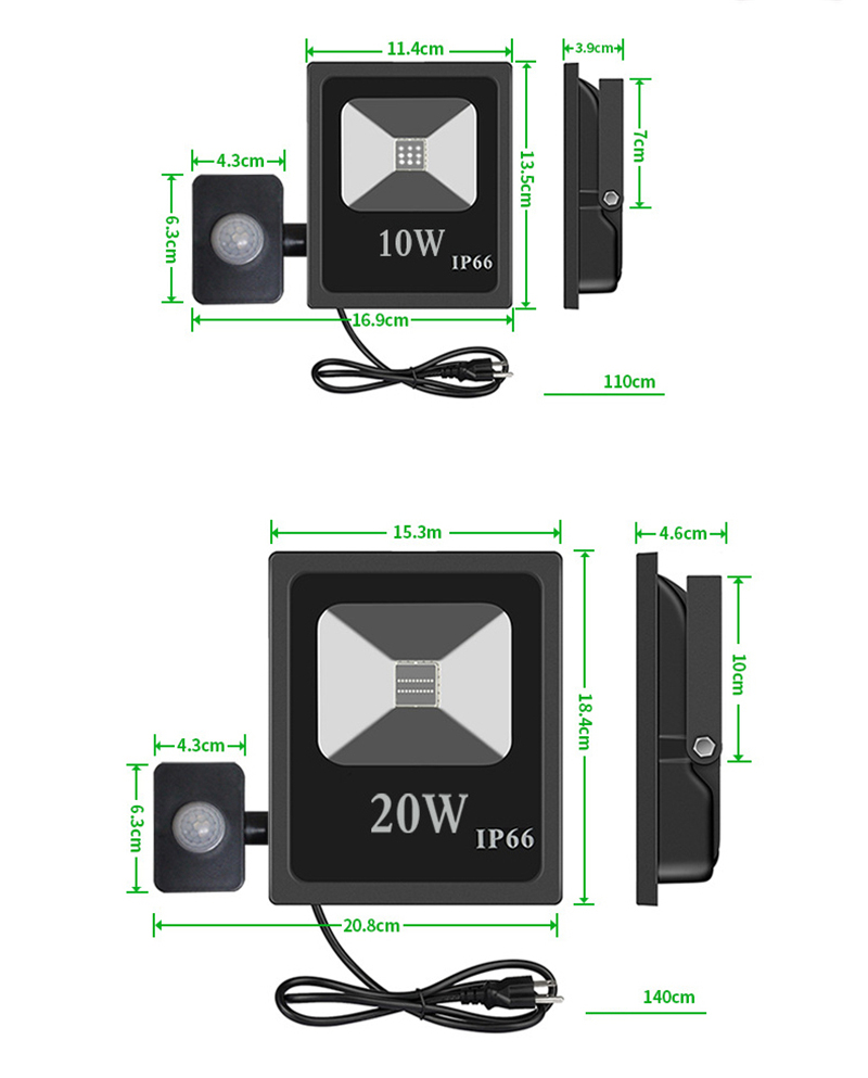 PIR Motion Sensor 50W UV LED Flood Light Ultraviolet Blacklight Floodlamp 85V-265V IP66 Waterproof for Parties Curing Glue Party