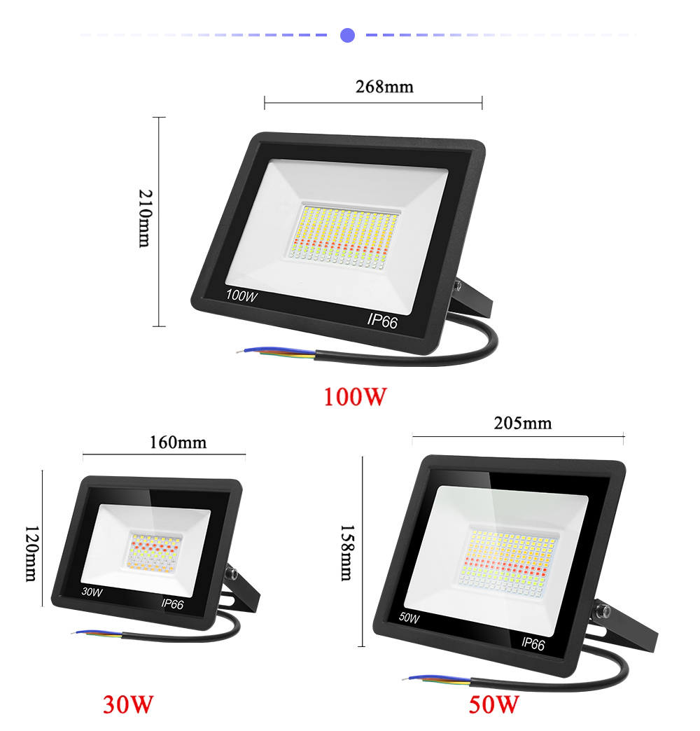 Led Floodlight 220V Smart 30W 50W 100W Led Flood Light RGB+CW+WW Work With Tuya Smart Life Alexa Google Home Outdoor Lighting