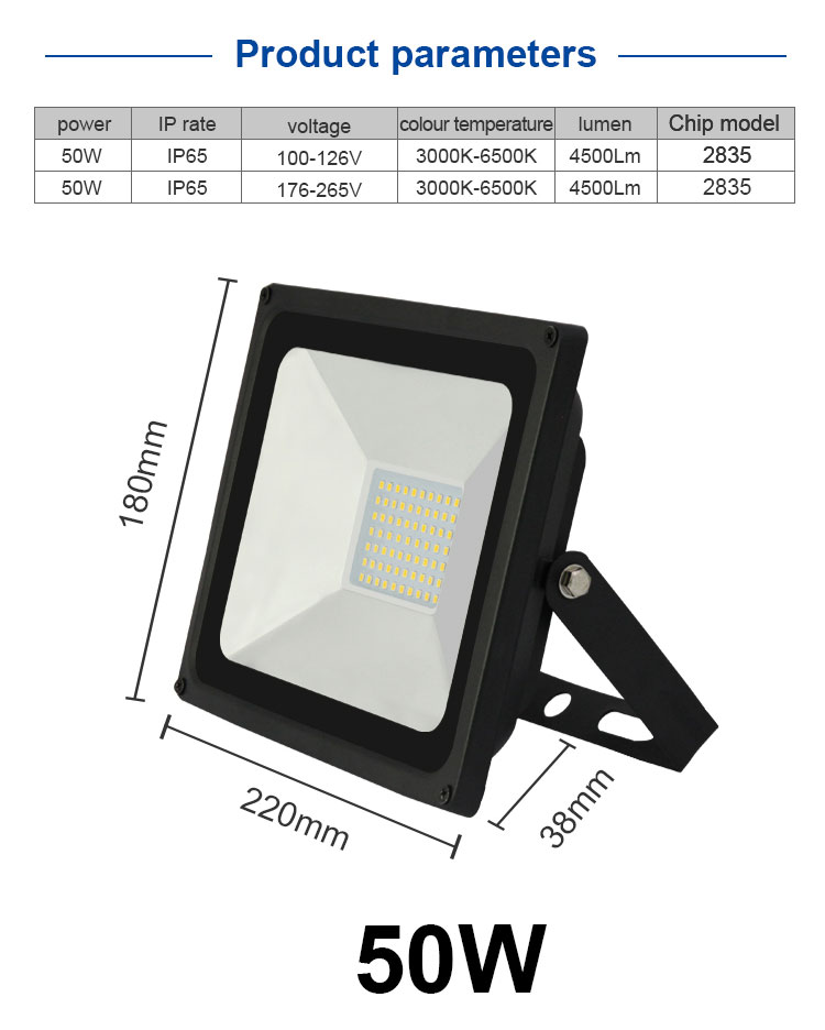flood light 50W 110V projector ip65 waterproof 220 v led the refletor led exterior lighting garden lamp