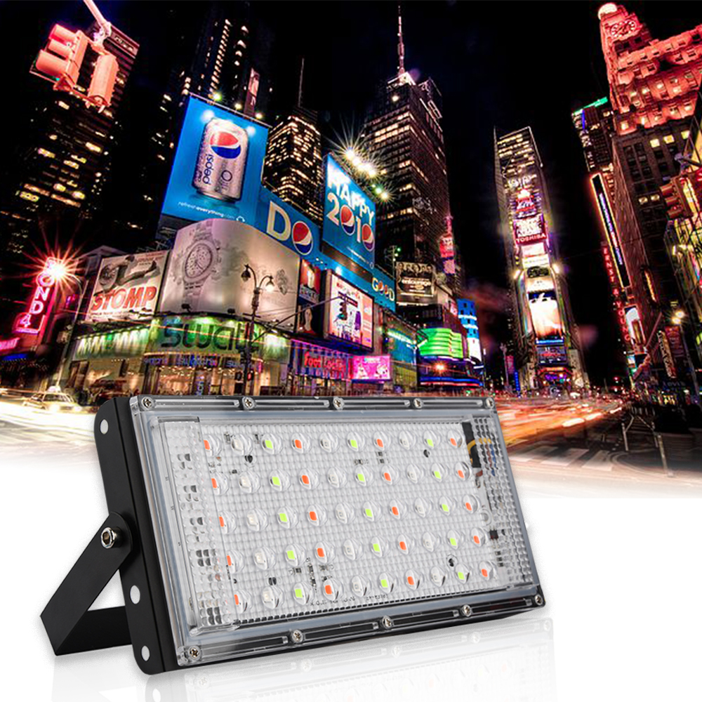 50W 100W RGB Led Spotlight Outdoor Flood Light Waterproof IP66 AC 220V Reflector Led Projector SMD 2835 With Remote Controller