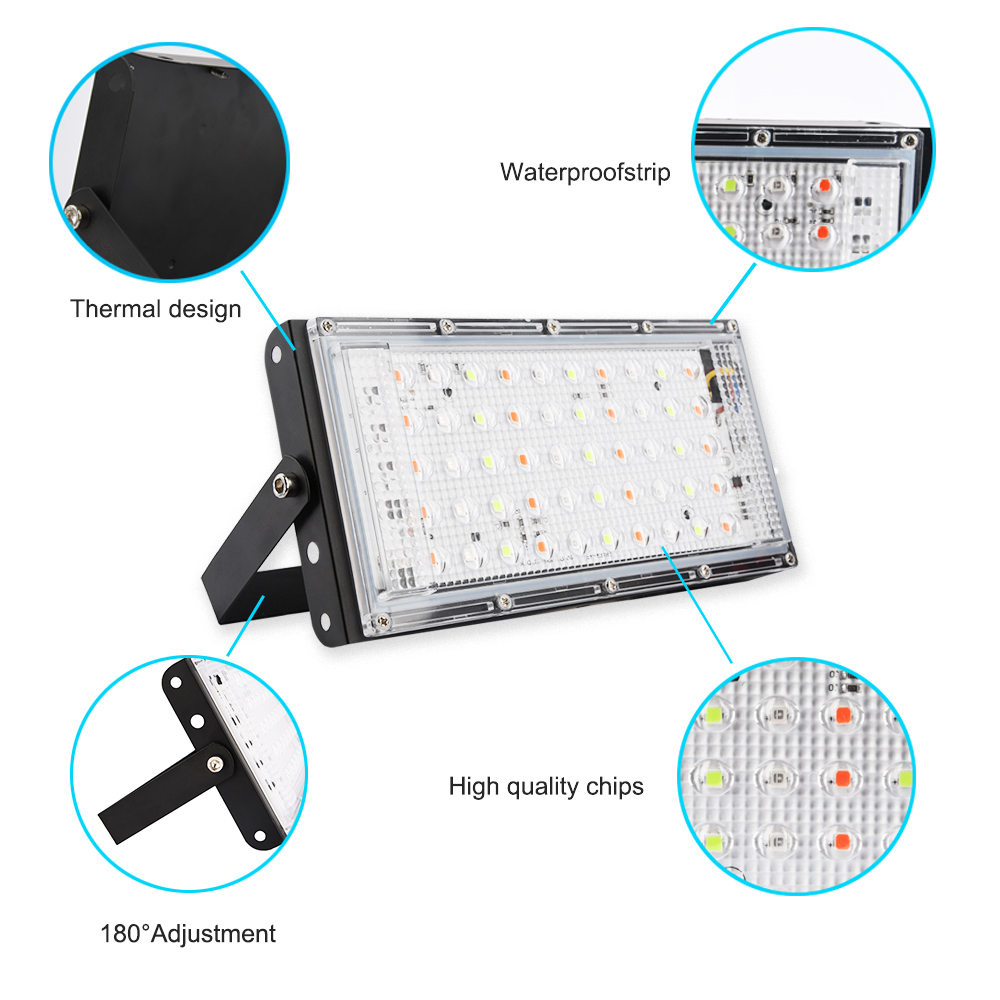50W 100W RGB Led Spotlight Outdoor Flood Light Waterproof IP66 AC 220V Reflector Led Projector SMD 2835 With Remote Controller