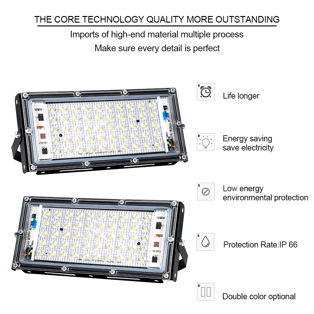50W 100W RGB Led Spotlight Outdoor Flood Light Waterproof IP66 AC 220V Reflector Led Projector SMD 2835 With Remote Controller