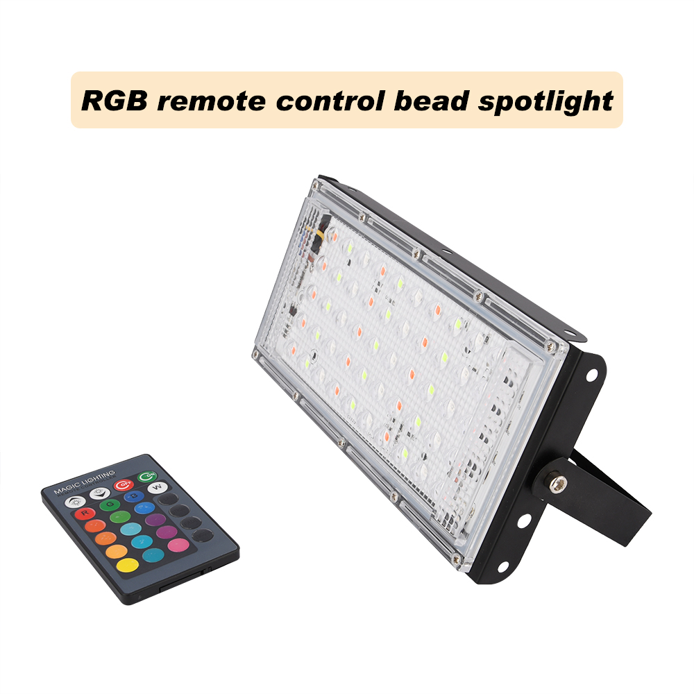 50W 100W RGB Led Spotlight Outdoor Flood Light Waterproof IP66 AC 220V Reflector Led Projector SMD 2835 With Remote Controller