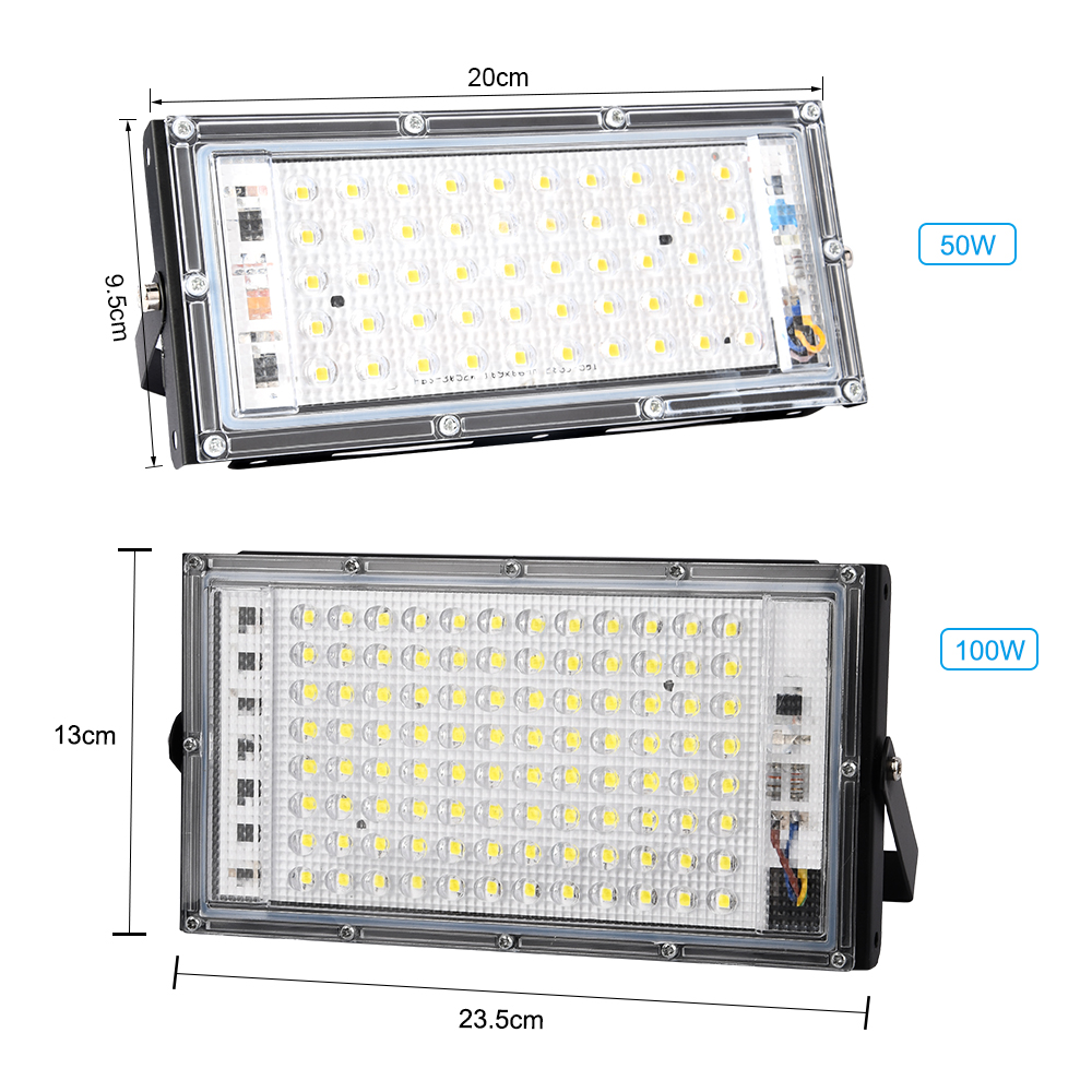 50W 100W RGB Led Spotlight Outdoor Flood Light Waterproof IP66 AC 220V Reflector Led Projector SMD 2835 With Remote Controller