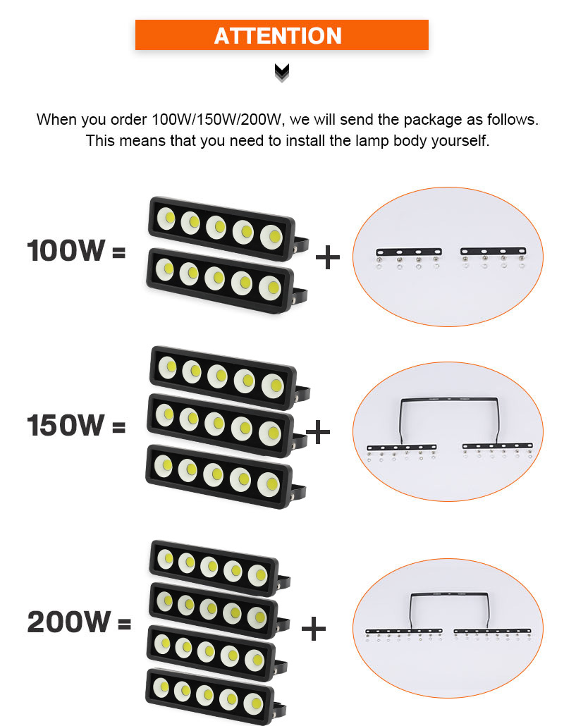 50W 100W 150W 220W LED Flood Light 220V 230V IP65 WaterProof Spotlight Outdoor Wall Lamp Garden Projector