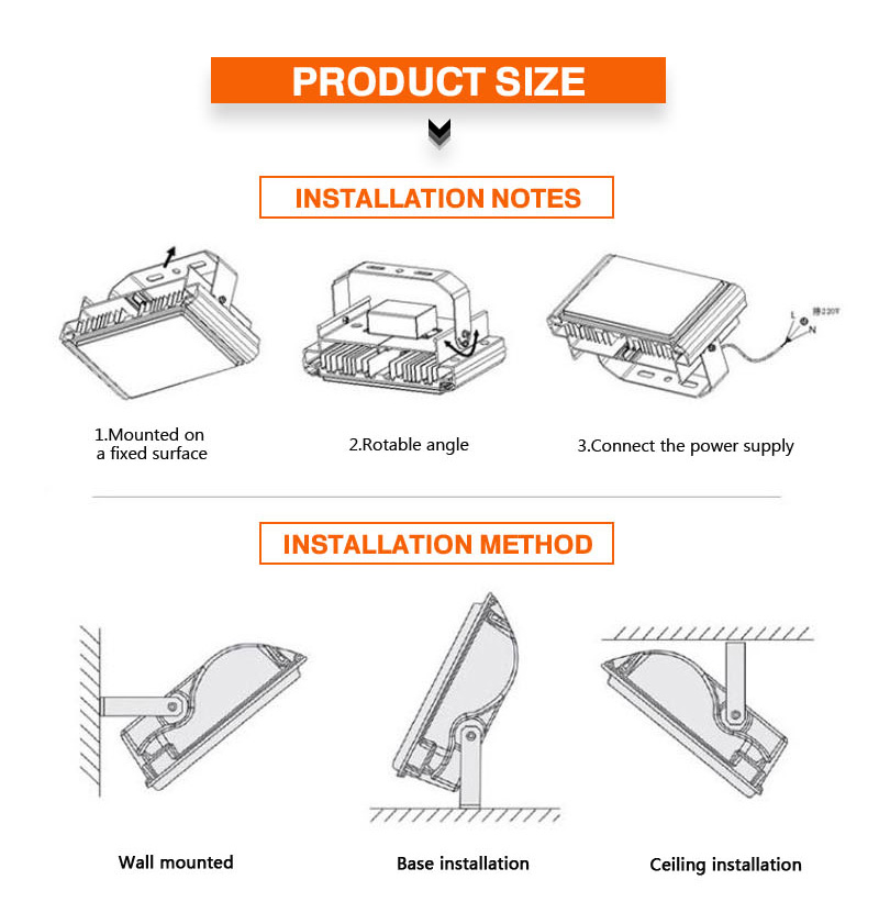 50W 100W 150W 220W LED Flood Light 220V 230V IP65 WaterProof Spotlight Outdoor Wall Lamp Garden Projector