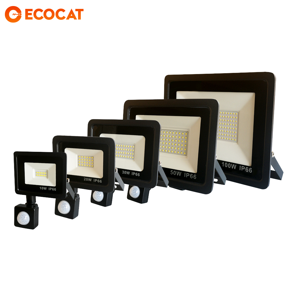 10W 20W 30W 50W 100W LED Floodlight 220V 240V Waterproof PIR Motion Sensor Floodlight Outdoor Wall Lamp Flood Light Spotlight