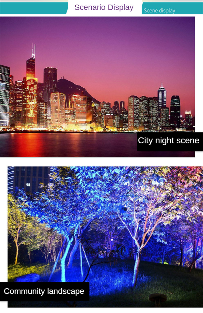Garden Lighting Colorful RGB Color Changing Outdoor Waterproof Floodlight Landscape Tree Greening Light Park Square Lighting Led
