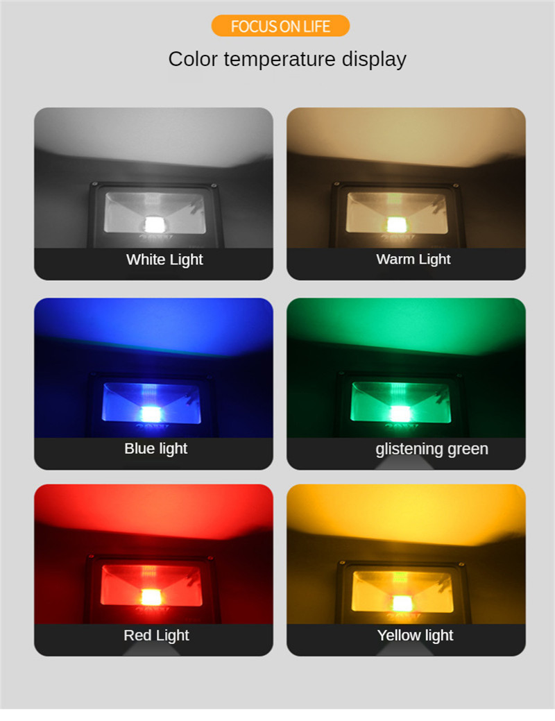 Tree Lights Landscape Lights Led 100W Colorful Squares Parks Bridges Villas Outdoor Floodlight RGB Spotlight 50W Led Projector