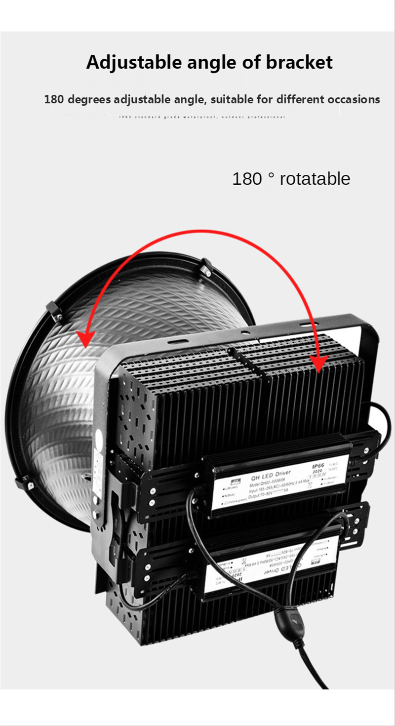Outdoor Floodlight Spotlight High-power LED Construction Site Lighting Super Bright Searchlight Ip65 Waterproof 600W 800W 1000W